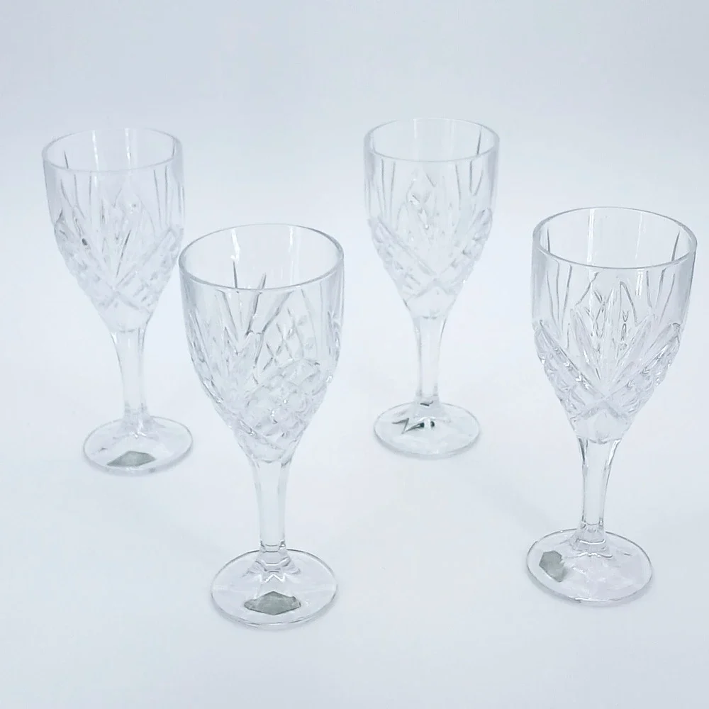Shannon Crystal by Godinger Dublin Pattern Wine Water Goblet Glasses 8